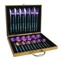 Ménagère 24 pièces en acier inoxydable arc-en-ciel avec coffret cadeau doré - Iridescent Style - Gold Box