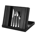 Mirror polished 4-piece stainless steel cutlery set with silver finish in a black gift box - Black Box / Original Steel