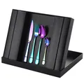 Rainbow PVD stainless steel cutlery set with 4 pieces in a black premium gift box - Black Box / AB Color