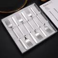 Set de 6 fourchettes modernes en acier inoxydable brossé dans un coffret cadeau gris - Ensemble de Fourchettes Argentées (Coffret Cadeau) / Acier Original