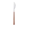 Modernes Steakmesser aus Edelstahl mit minimalistischem Griff in brauner Holzoptik - Silber Eckig Holzgriff Messer