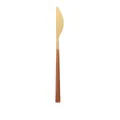 Goldenes Steakmesser aus Edelstahl mit dunklem Holzmaserungsgriff im japanischen Stil - Gold Eckig Holzgriff Messer