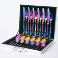 Set di posate 24 pezzi in acciaio inossidabile arcobaleno con valigetta argento inclusa - Arcobaleno (Confezione Regalo Argento)