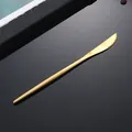 Coltello da bistecca minimalista in acciaio inossidabile 304 oro opaco con seghetto - Coltello d'Oro