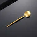 Cucchiaio in acciaio inossidabile oro opaco con manico sottile per tavola elegante - Cucchiaino da Tè Oro
