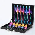 Set posate 24 pezzi in acciaio inox arcobaleno in un'elegante confezione regalo nera - Arcobaleno (Confezione Regalo Nera)