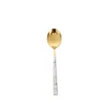Eleganter goldener Edelstahl-Löffel mit grauem Marmorgriff für moderne Tischdekorationen - Gold Marmor Muster Griff Teelöffel