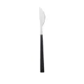 Modernes minimalistisches Steakmesser aus Edelstahl mit schwarzem geometrischem Griff - Silber Schwarz Griff Messer