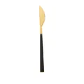Modernes goldenes Edelstahl-Tafelmesser mit mattem schwarzem Griff für elegante Speisen - Gold Schwarz Griff Messer