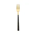 Moderne Edelstahl-Speisegabel mit vergoldeten Zinken und mattschwarzem Griff-Design - Gold Schwarz Griff Gabel