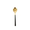 Moderner vergoldeter Löffel mit langem schwarzem Griff für Speisen und Desserts - Gold Schwarz Griff Teelöffel