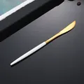 Coltello da bistecca in acciaio 304 con lama oro opaco e manico bianco elegante - Coltello da Tavola Bianco Oro