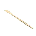 Polished gold titanium plated stainless steel dinner knife with sleek minimalist handle - Portuguese Gold - Dinner Knife