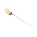 Modern white and matte gold stainless steel dinner fork with slim cylindrical handle - Portuguese Pink Gold - Large Fork