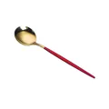 Modern red and gold stainless steel spoon with polished finish and color-coated handle - Portuguese Red Gold - Large Spoon