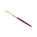 Modern gold and dark red steak knife with serrated blade in minimalist design - Portuguese Red Gold - Dinner Knife