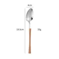 430 stainless steel dinner spoon with faux wood handle, 19.5cm length and 33g weight - Silver Dinner Spoon With Wood Handle