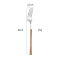 430 stainless steel dinner fork with wood-textured handle, 20cm length and 25g weight - Silver Dinner Fork With Wood Handle