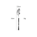 Cuillère à thé en acier inoxydable 430 avec manche marbré, longueur de 14cm - Petite Cuillère Argent Marbre Noir