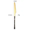 Gold stainless steel steak knife with elegant black and white marble textured handle - Black Marble Gold Table Knife