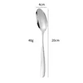 Cuchara de acero inoxidable pulido con mango de textura de diamante, 20 cm de largo - Cuchara de Mesa Plateada