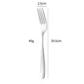 Tenedor de acero inoxidable plateado con textura de diamante, largo 20,5cm y ancho 2,5cm - Tenedor de Mesa Plateado