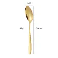 Golden stainless steel dinner spoon with diamond textured handle, 20cm size variant - Gold Dinner Spoon