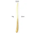 Golden stainless steel dinner knife with elegant diamond texture and mirror finish - Gold Dinner Knife
