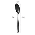 Black stainless steel dining spoon with diamond texture handle, 20cm variant - Black Dinner Spoon