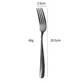 Modern black matte stainless steel dinner fork with diamond pattern handle 20.5cm - Black Dinner Fork