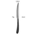 23cm matte black stainless steel dinner knife with diamond textured handle grip - Black Dinner Knife