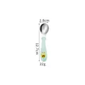 Kids stainless steel spoon in light green with yellow cartoon duck pattern 12.7cm - Light Green Spoon