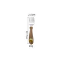 Kids stainless steel fork with brown cartoon chick handle and size measurements - Brown Fork