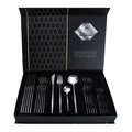 Elegant 24-piece polished silver stainless steel cutlery set in a black gift box - 24-Piece Set / Silver