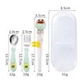 Kids 304 stainless steel cutlery set with cartoon duck pattern in green color - Light Green Spoon Fork Chopsticks Box