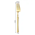 Polished gold stainless steel dinner fork 20cm with minimalist slender handle design - Dinner Fork / Gold