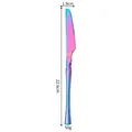 Slim rainbow stainless steel dinner knife with iridescent finish and serrated edge - Dinner Knife / AB Color