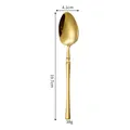 Polished golden stainless steel long-handle dinner spoon, length 19.7cm with mirror finish - Dinner Spoon / Gold