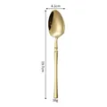 Polished golden stainless steel dinner spoon with slim handle and mirror finish surface - Dinner Spoon / Champagne