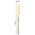 Polished gold stainless steel dinner knife, 22.6cm length with serrated blade - Dinner Knife / Champagne