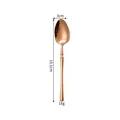 Rose gold stainless steel spoon with curved waist handle, 15.1cm long for dessert - Tea Spoon / Rose Gold