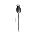 Matte black stainless steel soup spoon 15.1cm long with modern slim handle design - Tea Spoon / Black