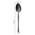 Modern matte black stainless steel dinner spoon with slim handle and 19.7cm length - Dinner Spoon / Black
