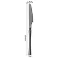 Sleek stainless steel dinner knife, ergonomic design for steak, silver finish 22.6cm - Dinner Knife / Black