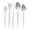 Set de couverts 5 pièces minimaliste en acier inoxydable argenté avec couteau et fourchette - Service Couverts Argenté 304