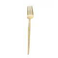 Fourchette de table minimaliste en acier inoxydable doré mat à manche fin - Fourchette à Dîner Dorée 304