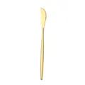 Couteau à beurre minimaliste en acier inoxydable doré avec bord dentelé et fini miroir - Couteau Or