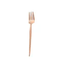 Fourchette minimaliste en acier inoxydable or rose avec manche long et mat fini - Fourchette à Thé Or Rose 304