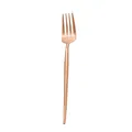 Fourchette de table minimaliste en acier 304 avec manche fin en or rose poli - Fourchette à Dîner Or Rose 304