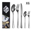 Ménagère 20 pièces en acier inoxydable doré avec élégant coffret cadeau noir - Collection de Couverts (Étendu) / Noir (Nouvelle Boîte Noire)